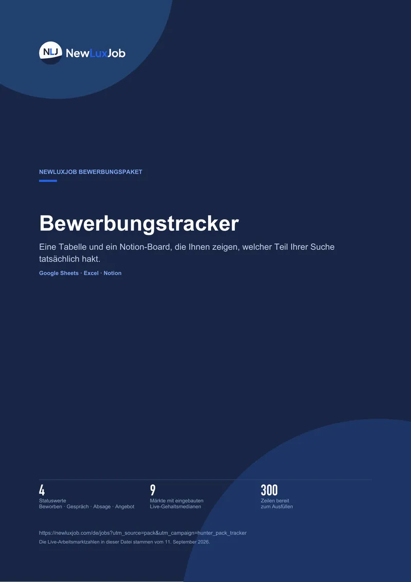 Bewerbungstracker, Seite 1
