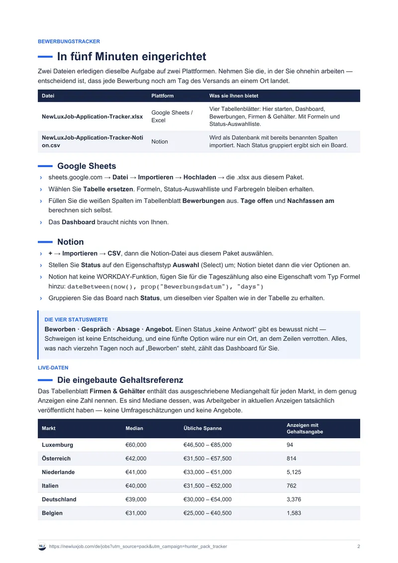 Bewerbungstracker, Seite 4