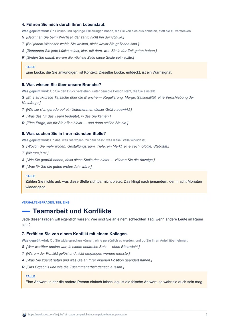 30 Interviewfragen mit STAR-Antworten, Seite 3