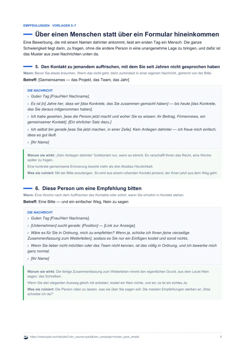 E-Mail-Vorlagen für Networking und Nachfassen, Seite 3