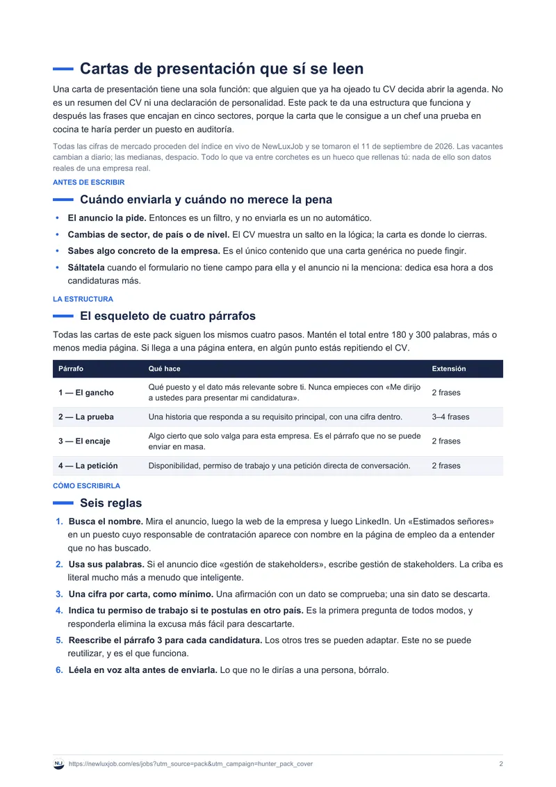 Plantillas de carta de presentación, página 2