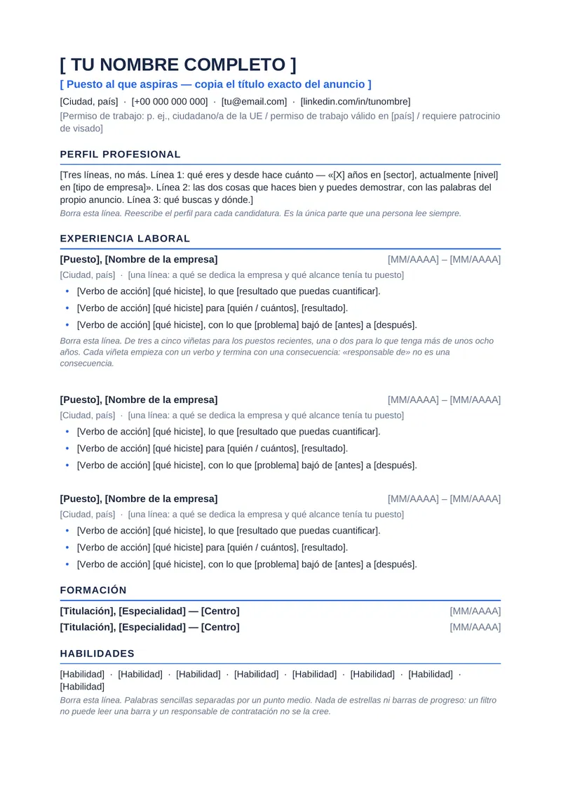 Plantillas de CV compatibles con ATS, página 2