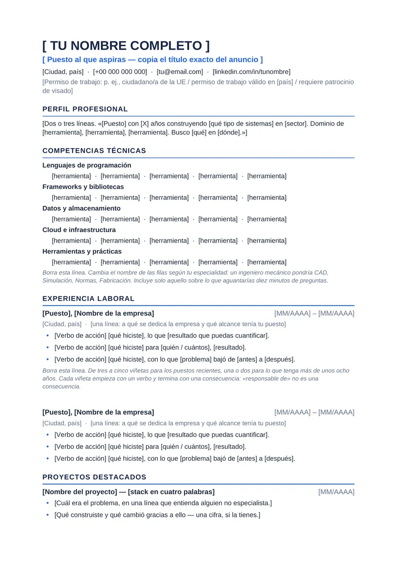Plantillas de CV compatibles con ATS, página 3