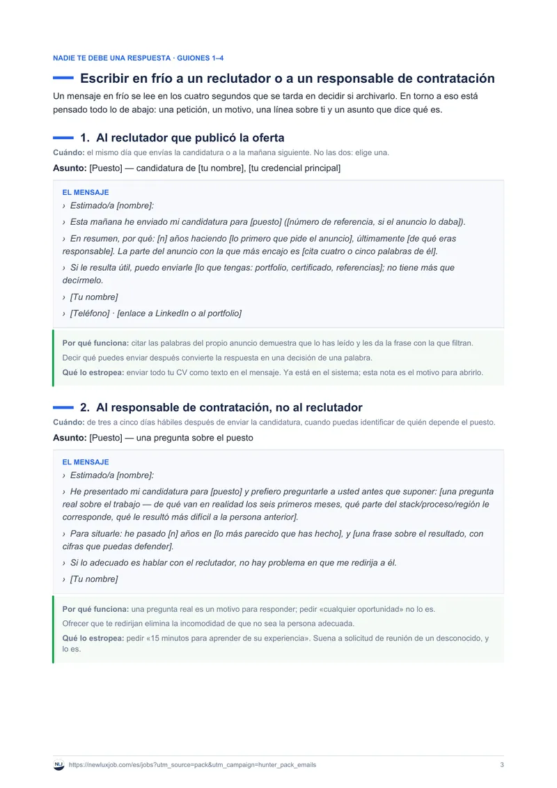 Plantillas de correos para networking, página 2
