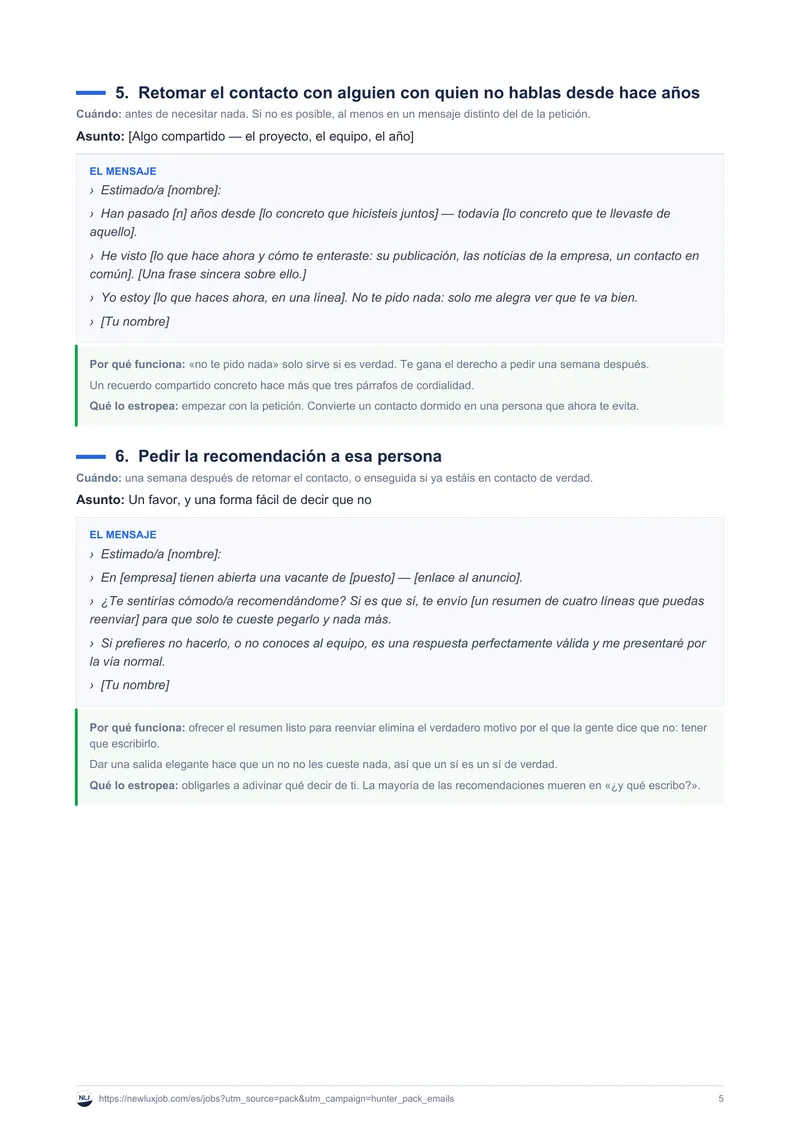Plantillas de correos para networking, página 3