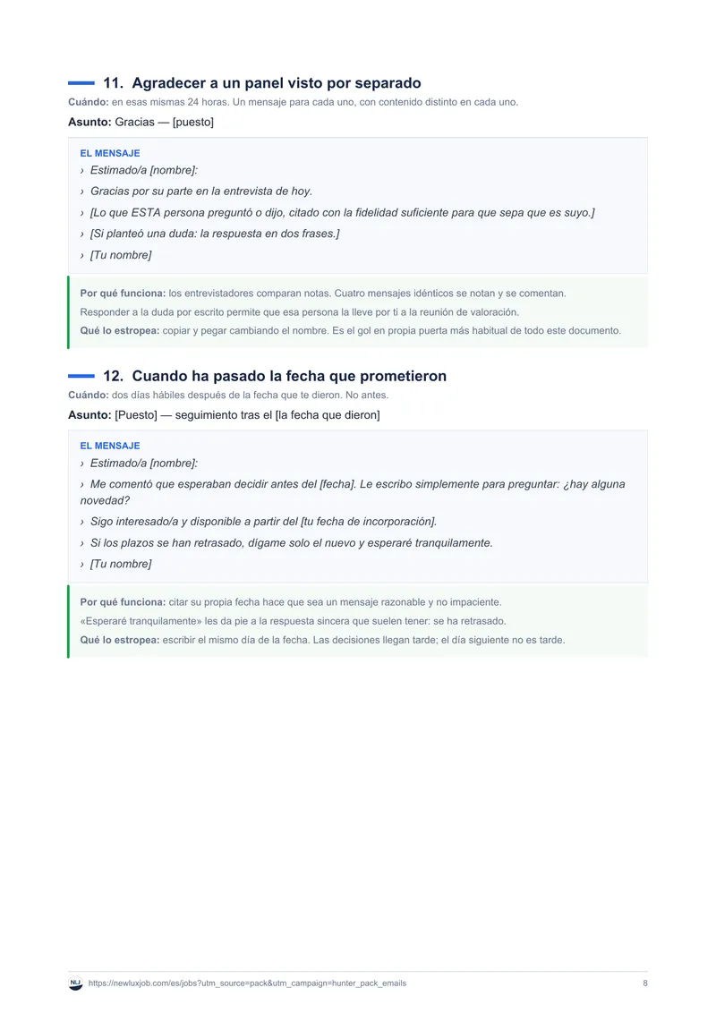Plantillas de correos para networking, página 4