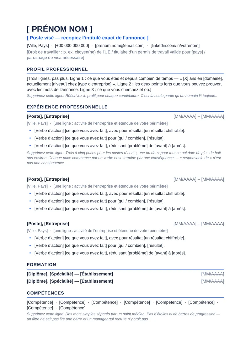 Modèles de CV compatibles ATS, page 2