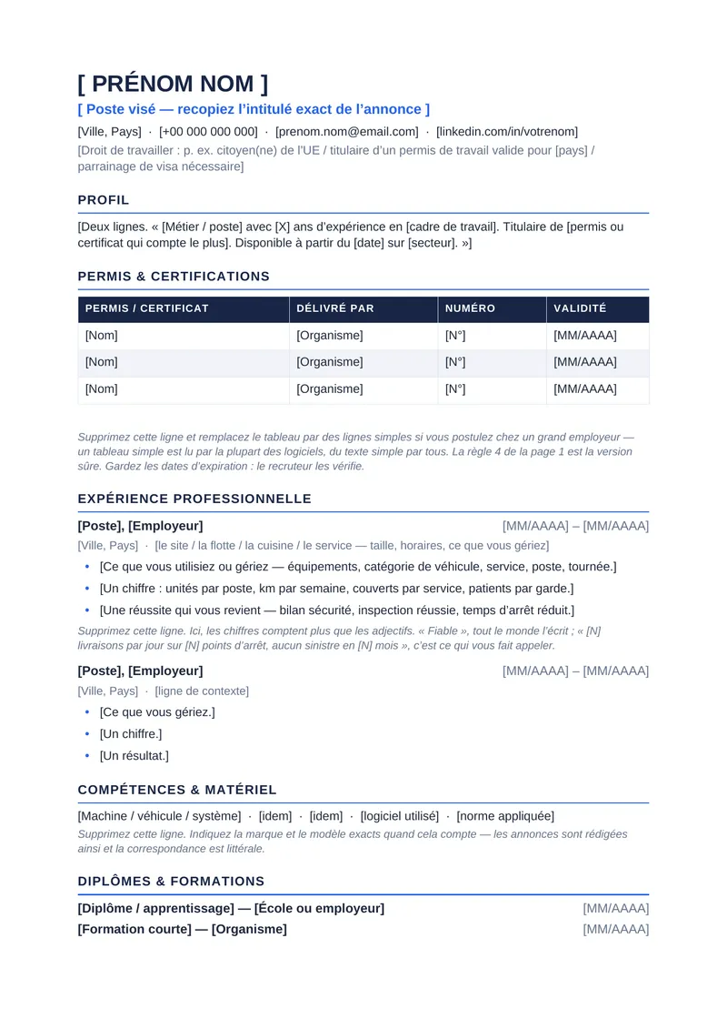Modèles de CV compatibles ATS, page 4