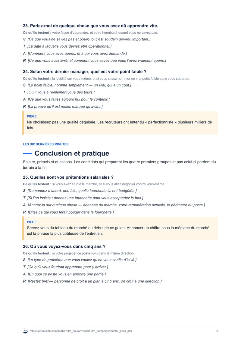 30 questions d'entretien, réponses STAR, page 4