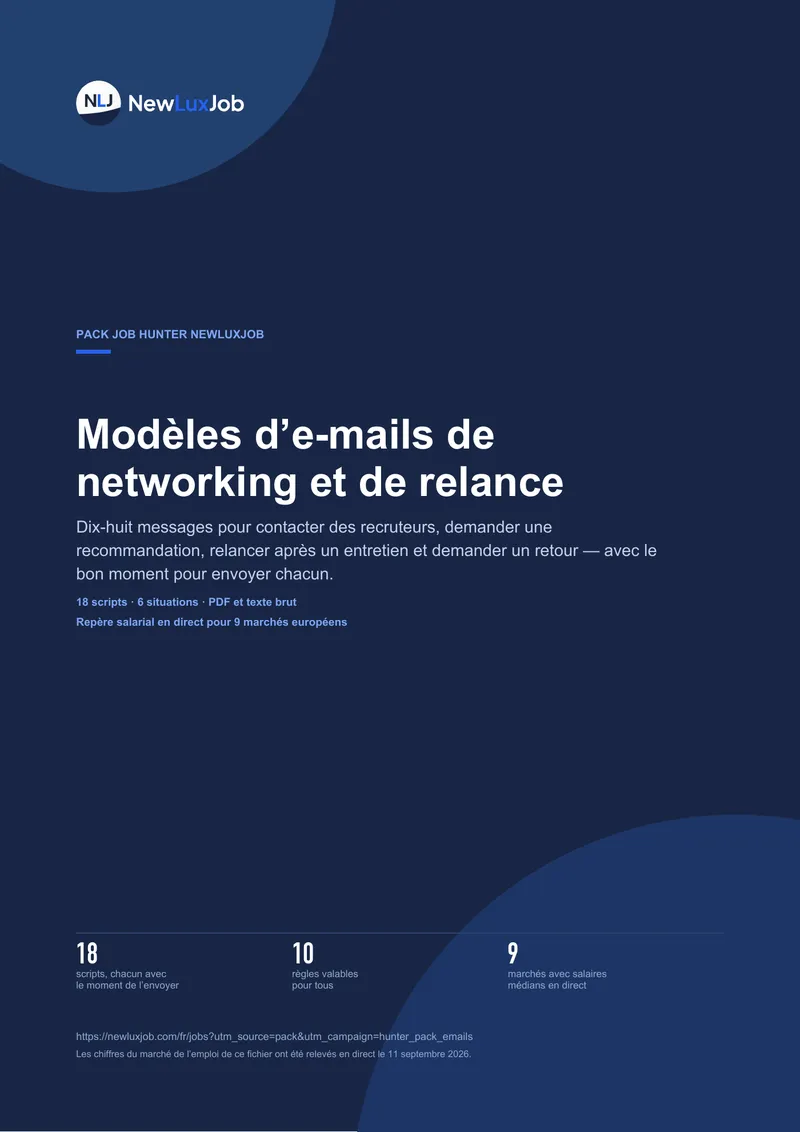 Modèles d'e-mails de networking et de relance, page 1
