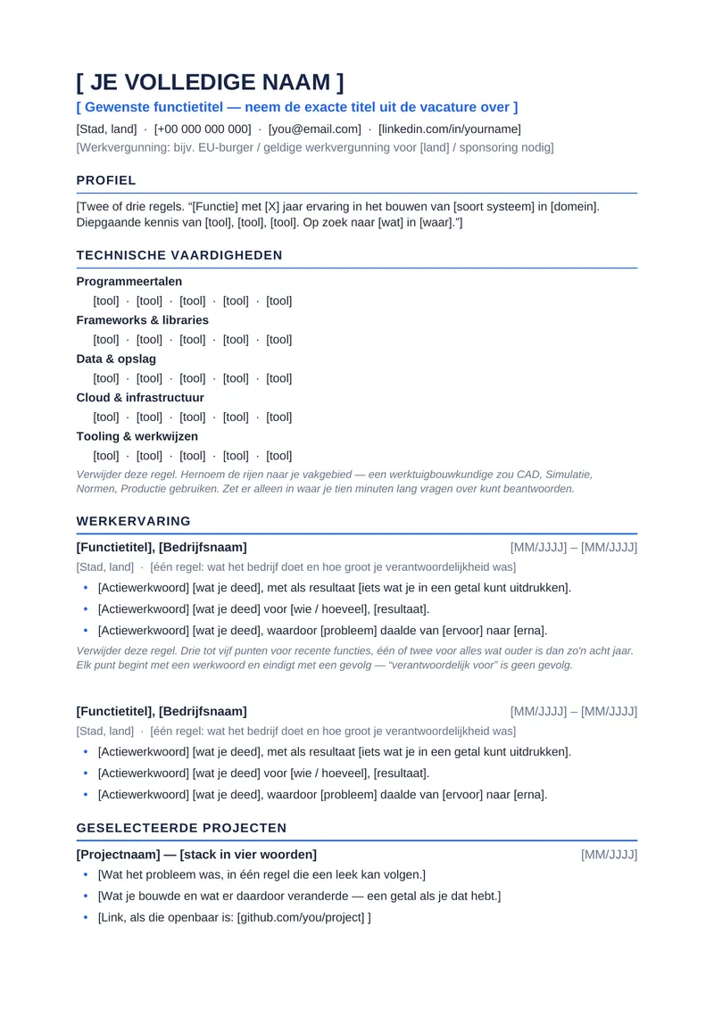 ATS-vriendelijke cv-sjablonen, pagina 3