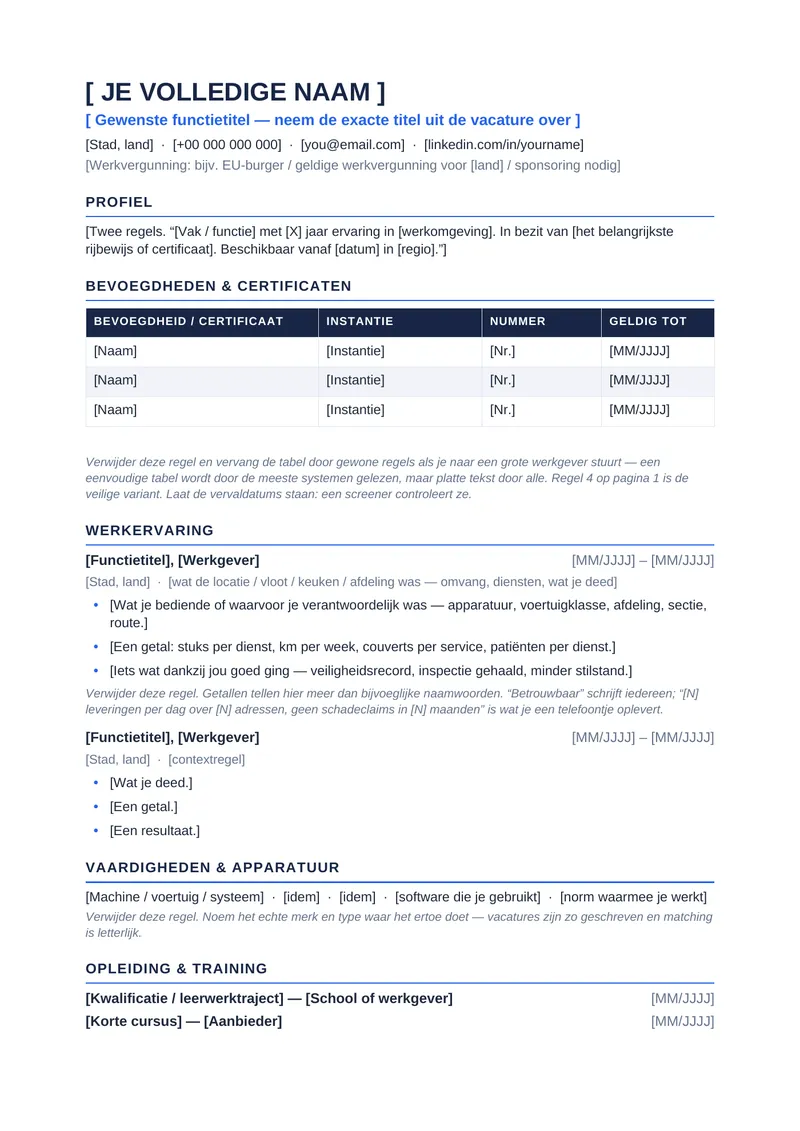 ATS-vriendelijke cv-sjablonen, pagina 4