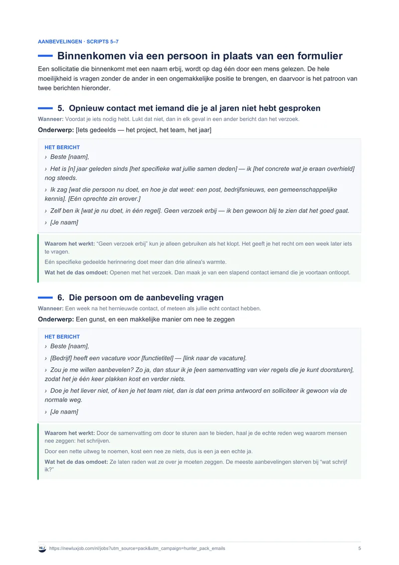 E-mailsjablonen voor netwerken en opvolgen, pagina 3