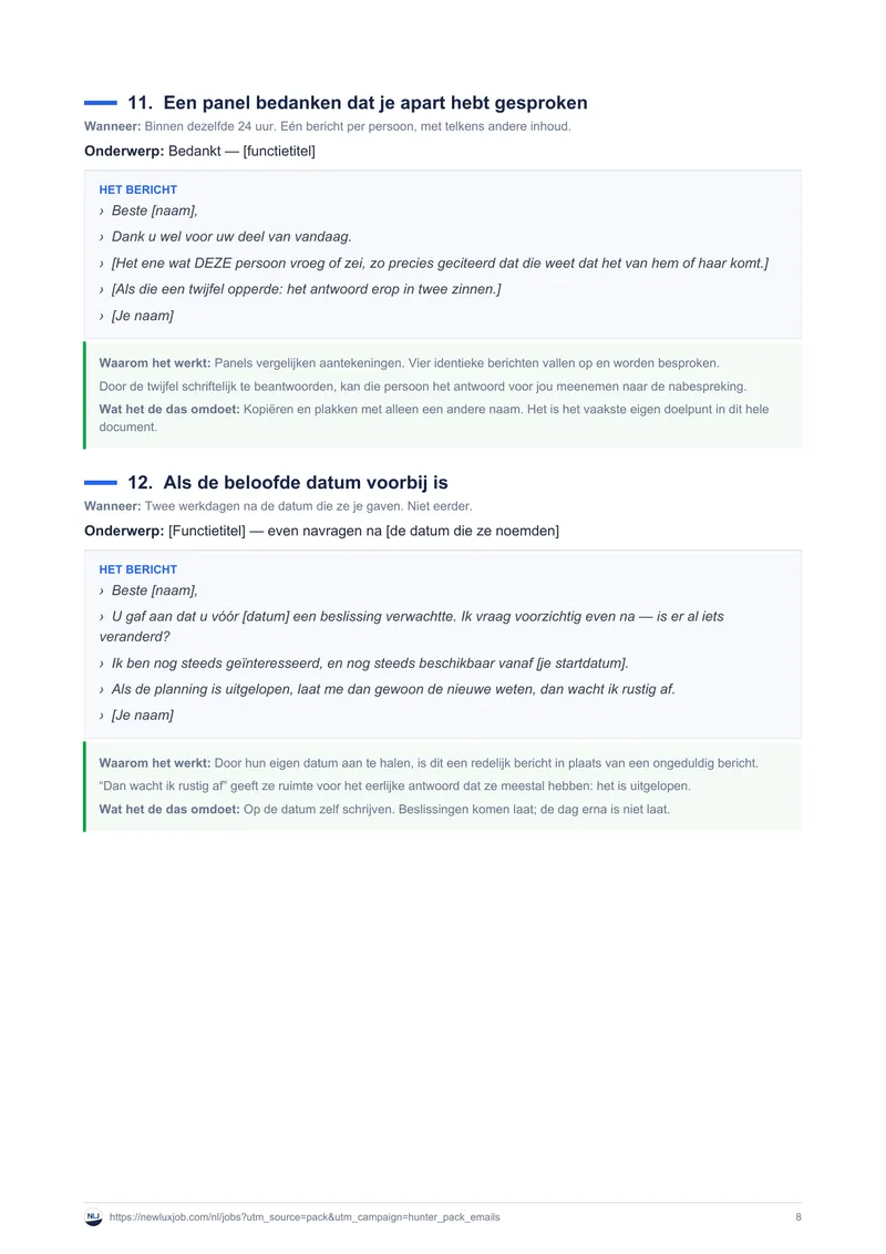 E-mailsjablonen voor netwerken en opvolgen, pagina 4
