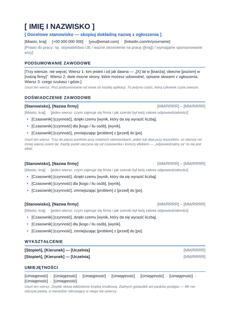 Szablony CV przyjazne dla ATS, strona 2