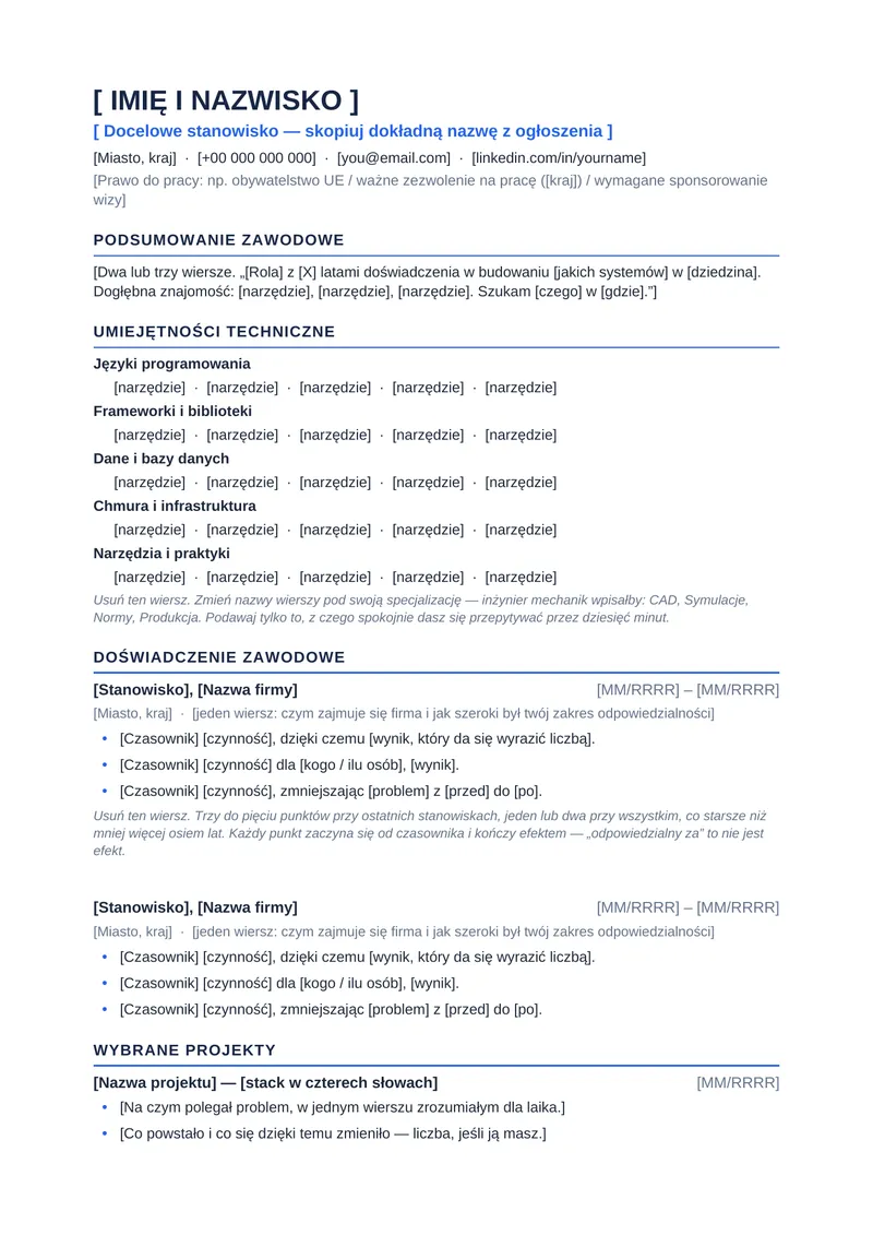 Szablony CV przyjazne dla ATS, strona 3