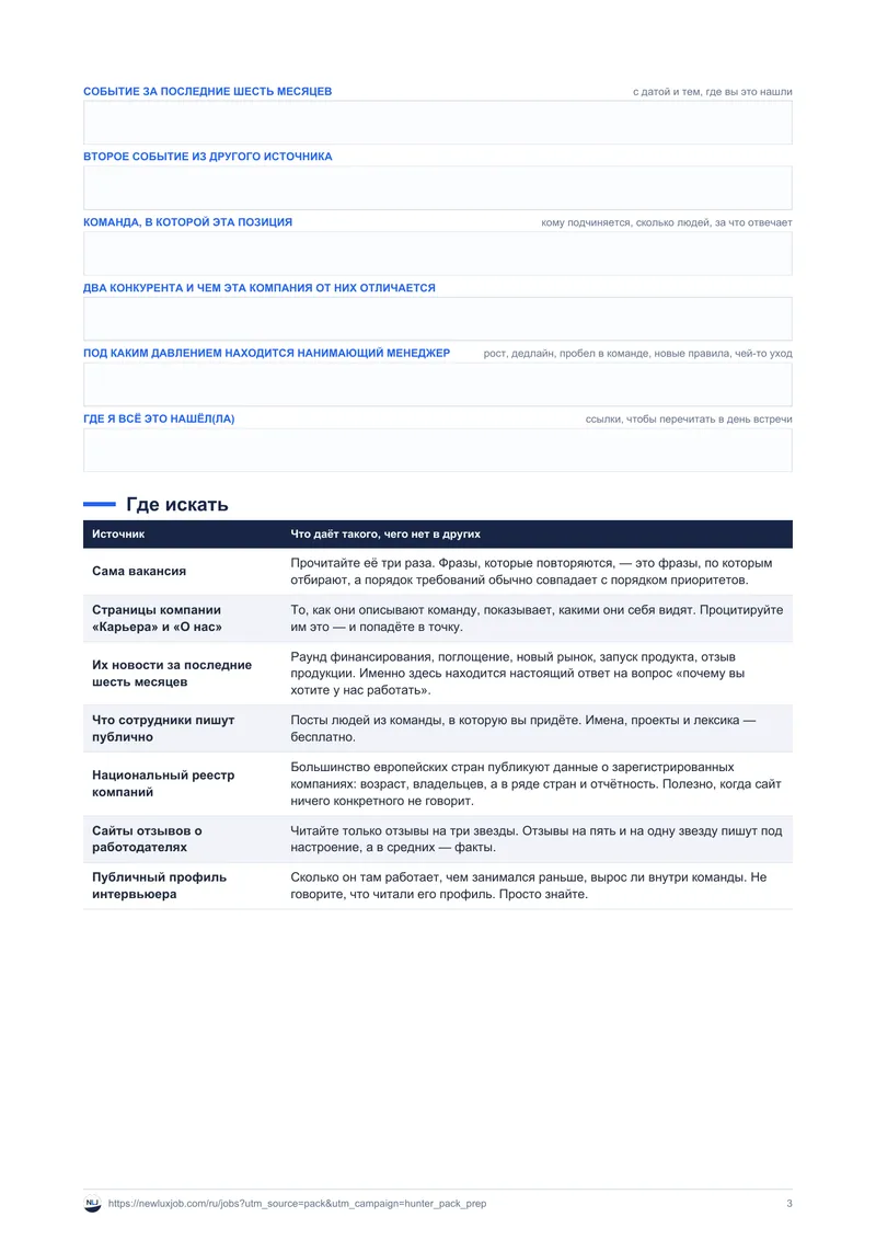 Планер подготовки к интервью, страница 2