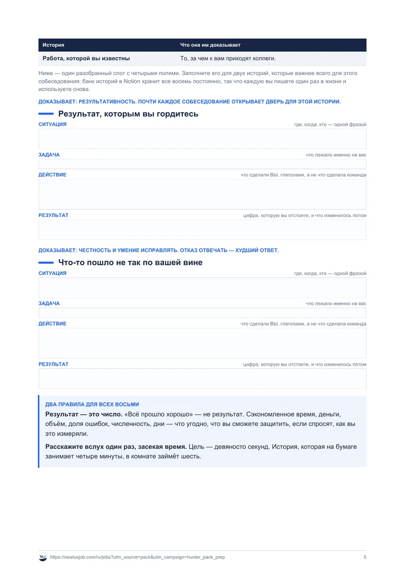 Планер подготовки к интервью, страница 3