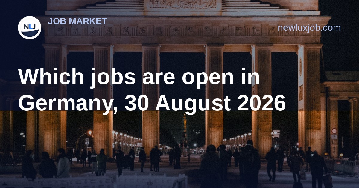 Which jobs are open in Germany, 30 August 2026