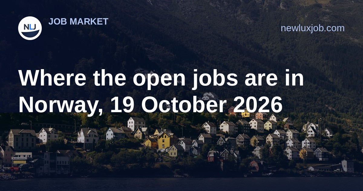 Where the open jobs are in Norway, 19 October 2026